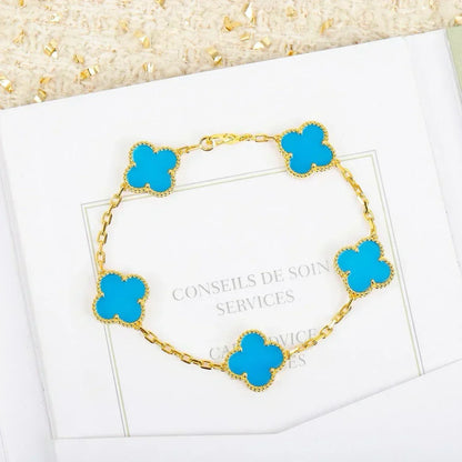 [Renovia Jewelry] CLOVER 5 MOTIF TURQUOISE BRACELET COLLECTION