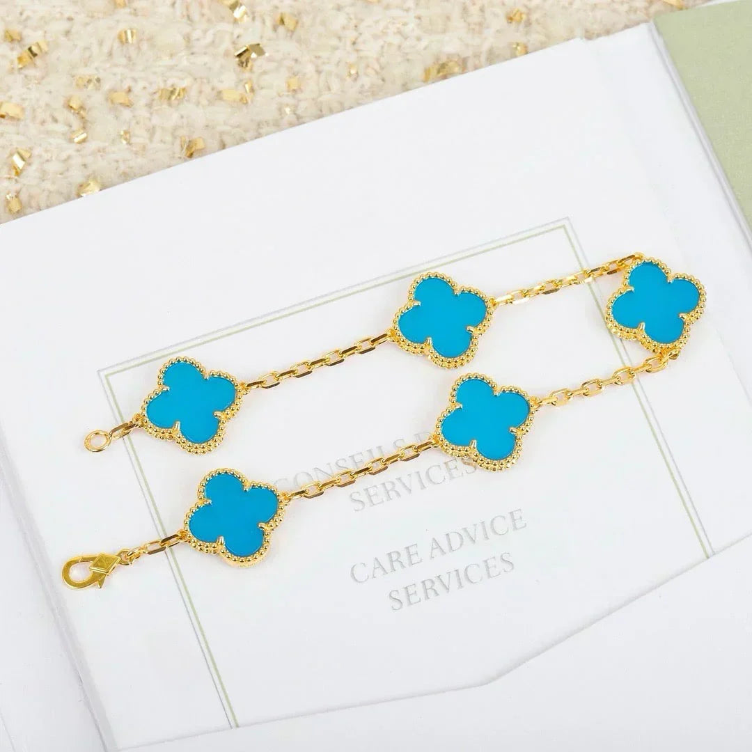 [Renovia Jewelry] CLOVER 5 MOTIF TURQUOISE BRACELET COLLECTION