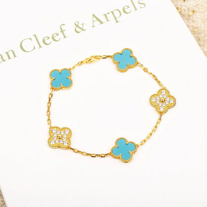 [Renovia Jewelry] CLOVER 5 MOTIF TURQUOISE BRACELET COLLECTION
