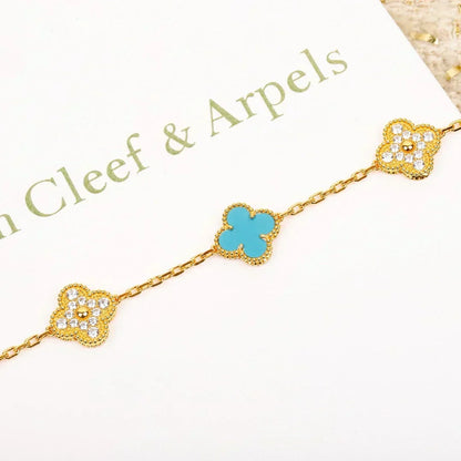 [Renovia Jewelry] CLOVER 5 MOTIF TURQUOISE BRACELET COLLECTION