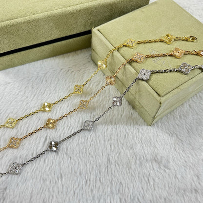 [Renovia Jewelry]CLOVER 6 MOTIF DIAMOND LASER BRACELET
