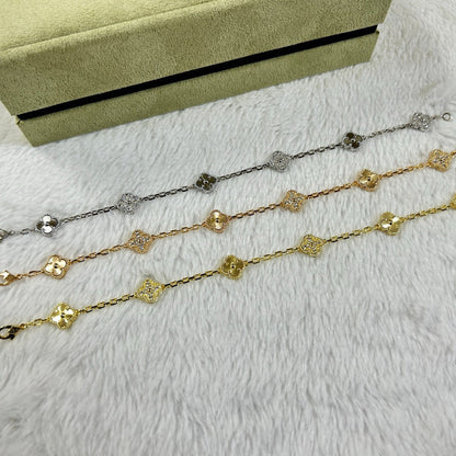 [Renovia Jewelry]CLOVER 6 MOTIF DIAMOND LASER BRACELET