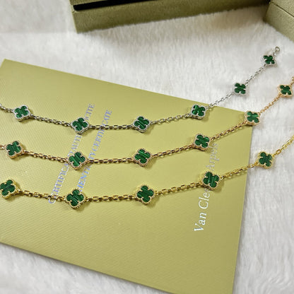 [Renovia Jewelry]CLOVER 6 MOTIF MALACHITE BRACELET