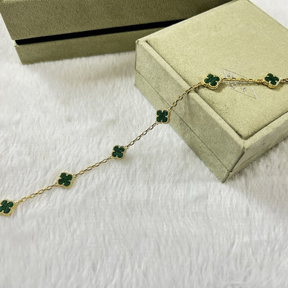 [Renovia Jewelry]CLOVER 6 MOTIF MALACHITE BRACELET