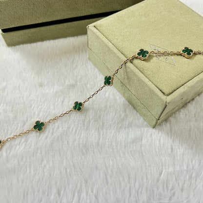 [Renovia Jewelry]CLOVER 6 MOTIF MALACHITE BRACELET