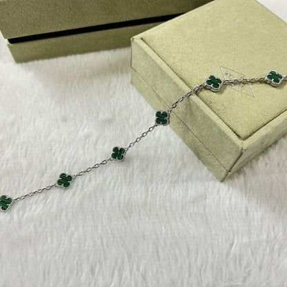 [Renovia Jewelry]CLOVER 6 MOTIF MALACHITE BRACELET
