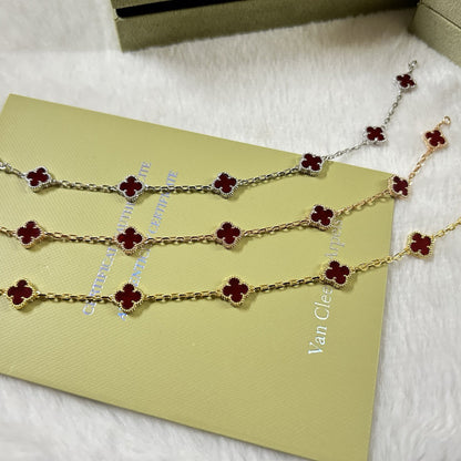 [Renovia Jewelry]CLOVER 6 MOTIF RED AGATE BRACELET