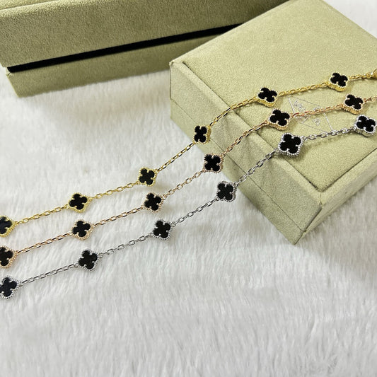 [Renovia Jewelry]CLOVER 6 MOTIF  ONYXS BRACELET