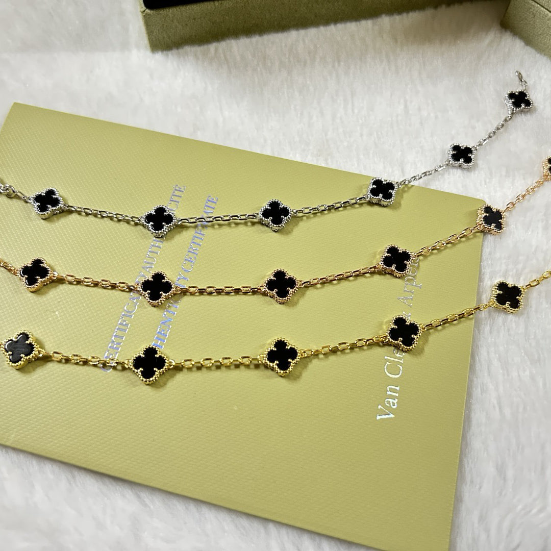 [Renovia Jewelry]CLOVER 6 MOTIF  ONYXS BRACELET