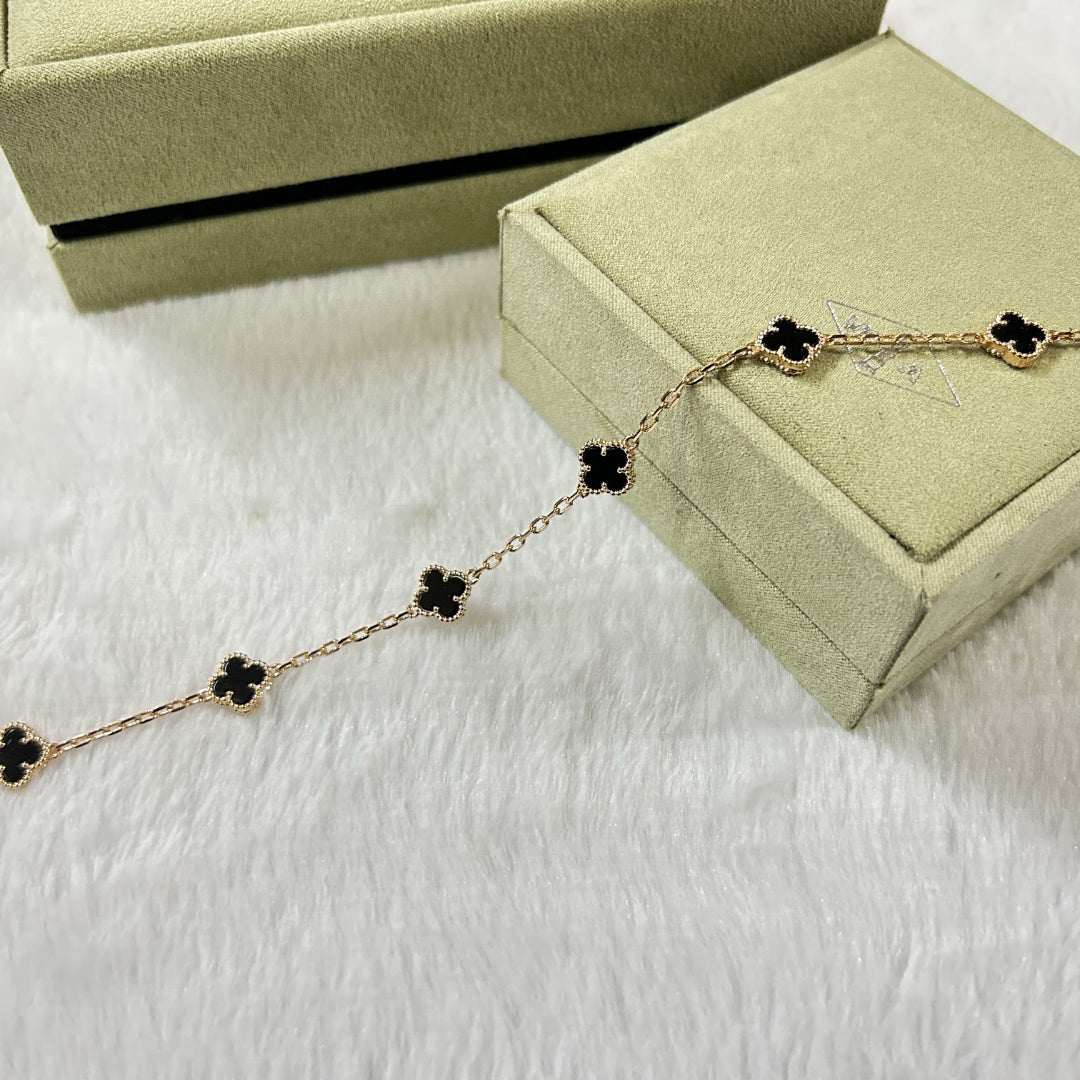 [Renovia Jewelry]CLOVER 6 MOTIF  ONYXS BRACELET