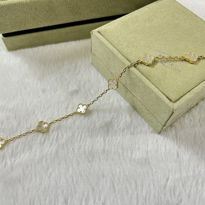 [Renovia Jewelry]CLOVER 6 MOTIF WHITE MOP BRACELET