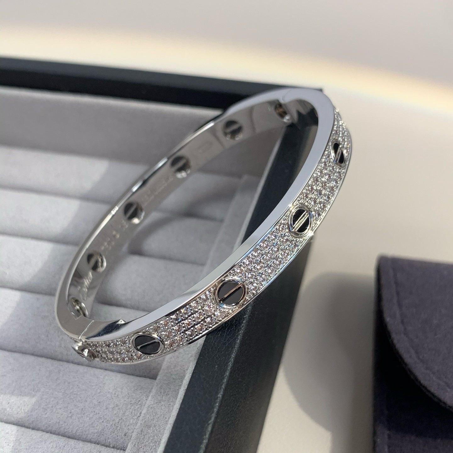 [Renovia Jewelry]LOVE BRACELET 6.1MM DIAMOND-PAVED CERAMIC