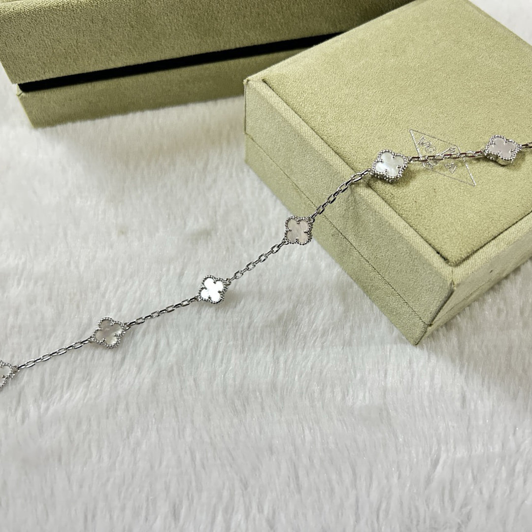 [Renovia Jewelry]CLOVER 6 MOTIF WHITE MOP BRACELET
