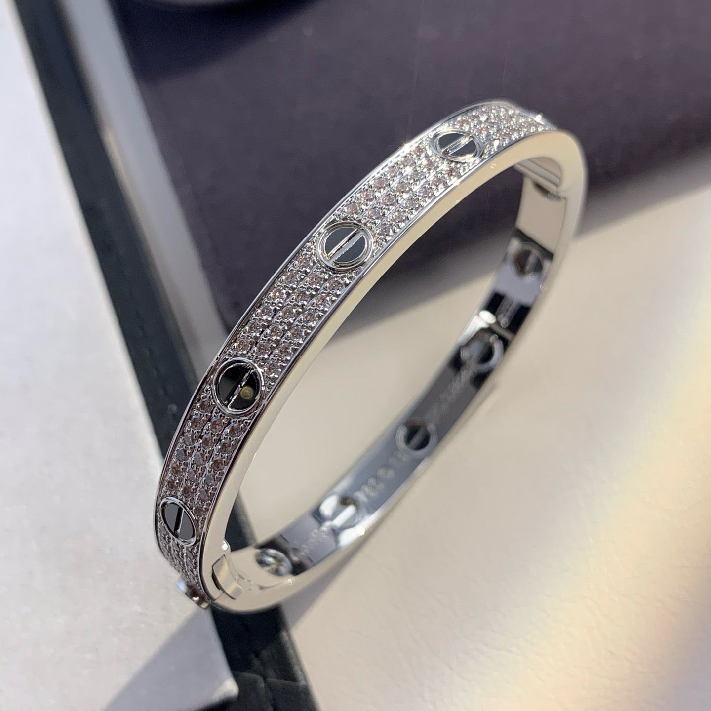 [Renovia Jewelry]LOVE BRACELET 6.1MM DIAMOND-PAVED CERAMIC
