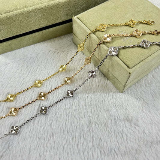 [Renovia Jewelry]CLOVER 6 MOTIF DIAMOND BRACELET