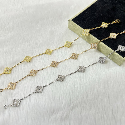 [Renovia Jewelry]CLOVER 6 MOTIF DIAMOND BRACELET