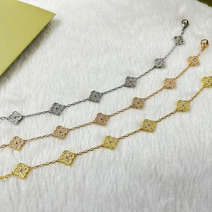 [Renovia Jewelry]CLOVER 6 MOTIF DIAMOND BRACELET