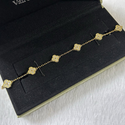 [Renovia Jewelry]CLOVER 6 MOTIF DIAMOND BRACELET