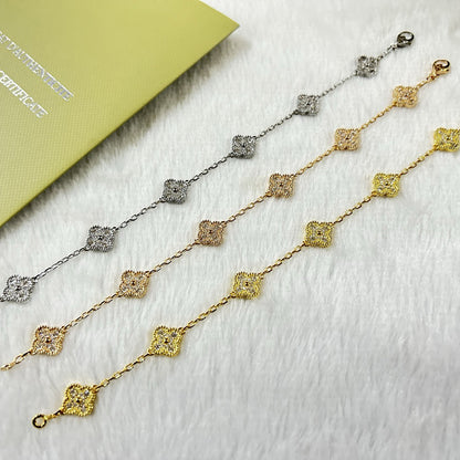 [Renovia Jewelry]CLOVER 6 MOTIF DIAMOND BRACELET