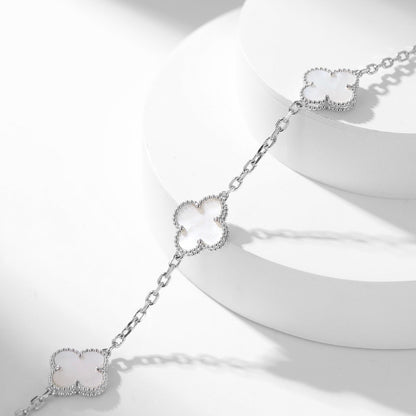 [Renovia Jewelry]CLOVER 10 MOTIFS WHITE MOTHER OF PEARL NECKLACE