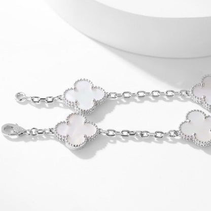 [Renovia Jewelry]CLOVER 10 MOTIFS WHITE MOTHER OF PEARL NECKLACE