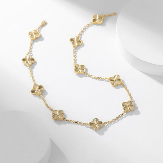 [Renovia Jewelry]CLOVER 10 MOTIFS LASER NECKLACE