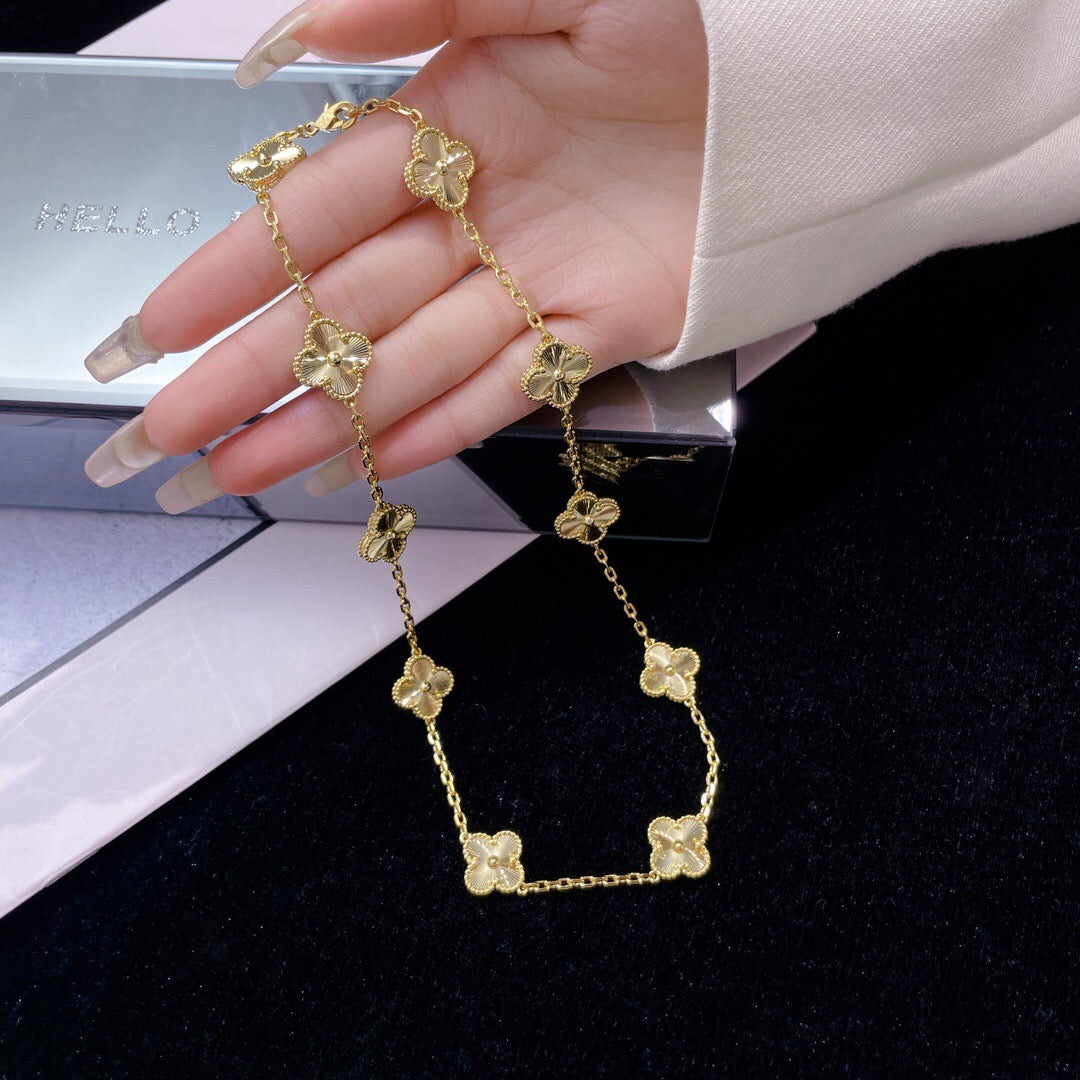[Renovia Jewelry]CLOVER 10 MOTIFS LASER NECKLACE