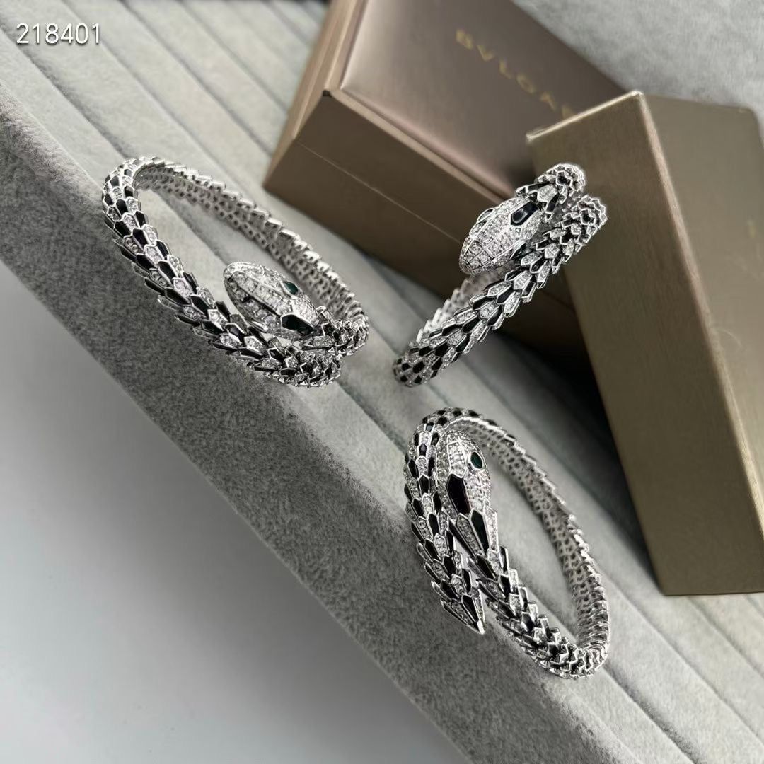 [Renovia Jewelry】NEW OBSIDIAN & DIAMOND SERPENT BRACELET