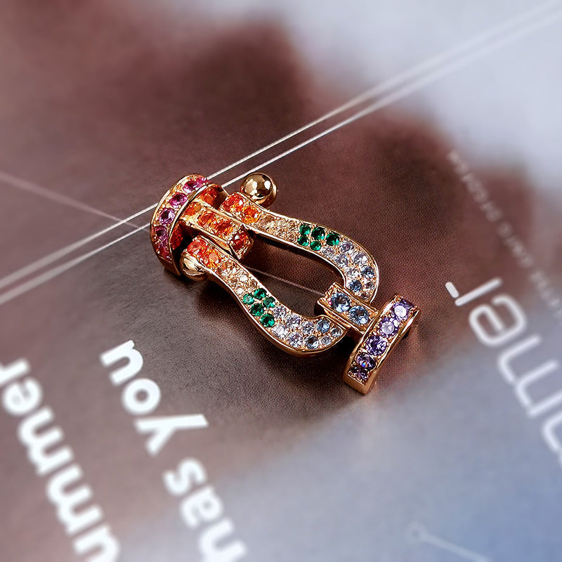 [Renovia Jewelry]FORCE LARGE HORSESHOE  COLORED DIAMOND BRACELET ROSE GOLD