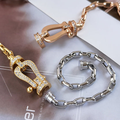 [Renovia Jewelry]FORCE LARGE HORSESHOE CLASP  METAL BRACELET