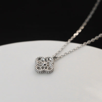 [Renovia Jewelry]CLOVER MINI 9.5MM PENDANT DIAMOND NECKLACE