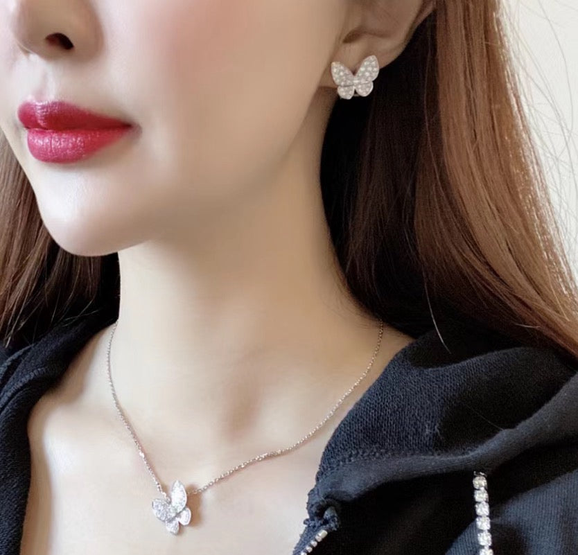[Renovia Jewelry]BUTTERFLY ALL DIAMOND EARRINGS