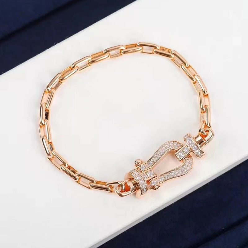 [Renovia Jewelry]FORCE LARGE HORSESHOE CLASP  METAL BRACELET