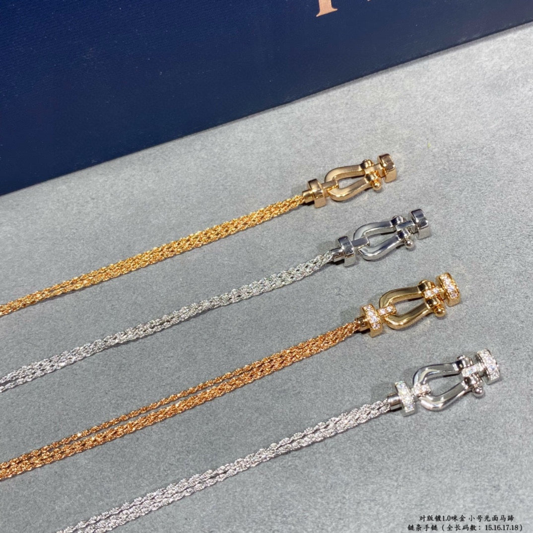 [Renovia Jewelry]FORCE SMALL HORSESHOE  DIAMOND CHAIN ROPE BRACELET