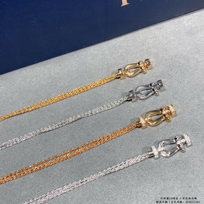 [Renovia Jewelry]FORCE SMALL HORSESHOE  DIAMOND CHAIN ROPE BRACELET
