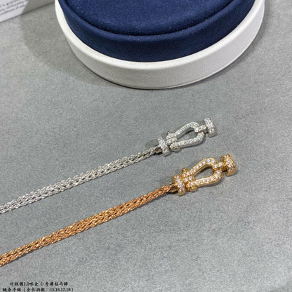 [Renovia Jewelry]FORCE SMALL HORSESHOE  DIAMOND CHAIN ROPE BRACELET