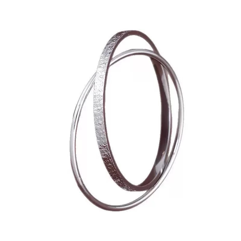 925 Silver Double Ring Bracelet