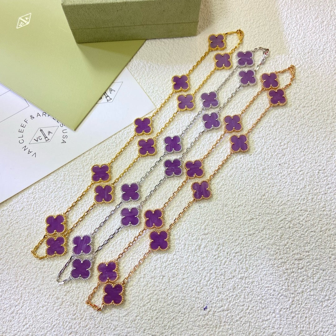 [Renovia Jewelry Jewelry]CLOVER 10 MOTIFS  PURPLE VIOLET  NECKLACE