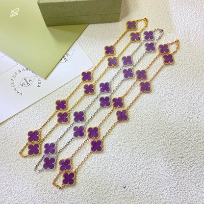 [Renovia Jewelry Jewelry]CLOVER 10 MOTIFS  PURPLE VIOLET  NECKLACE
