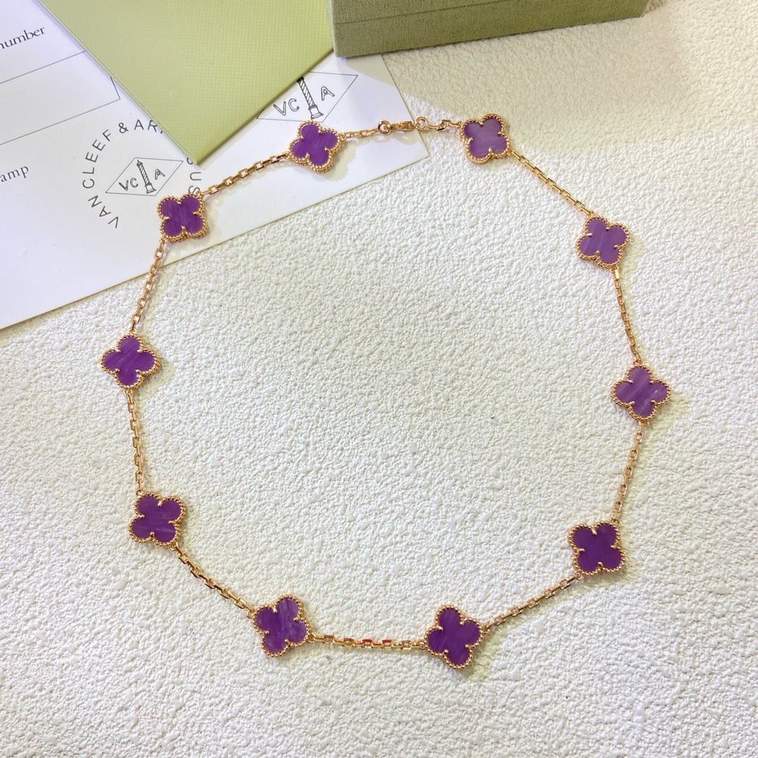 [Renovia Jewelry Jewelry]CLOVER 10 MOTIFS  PURPLE VIOLET  NECKLACE
