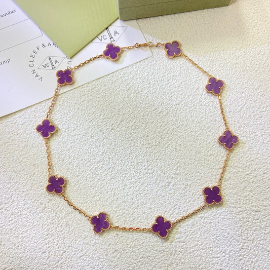 [Renovia Jewelry Jewelry]CLOVER 10 MOTIFS  PURPLE VIOLET  NECKLACE