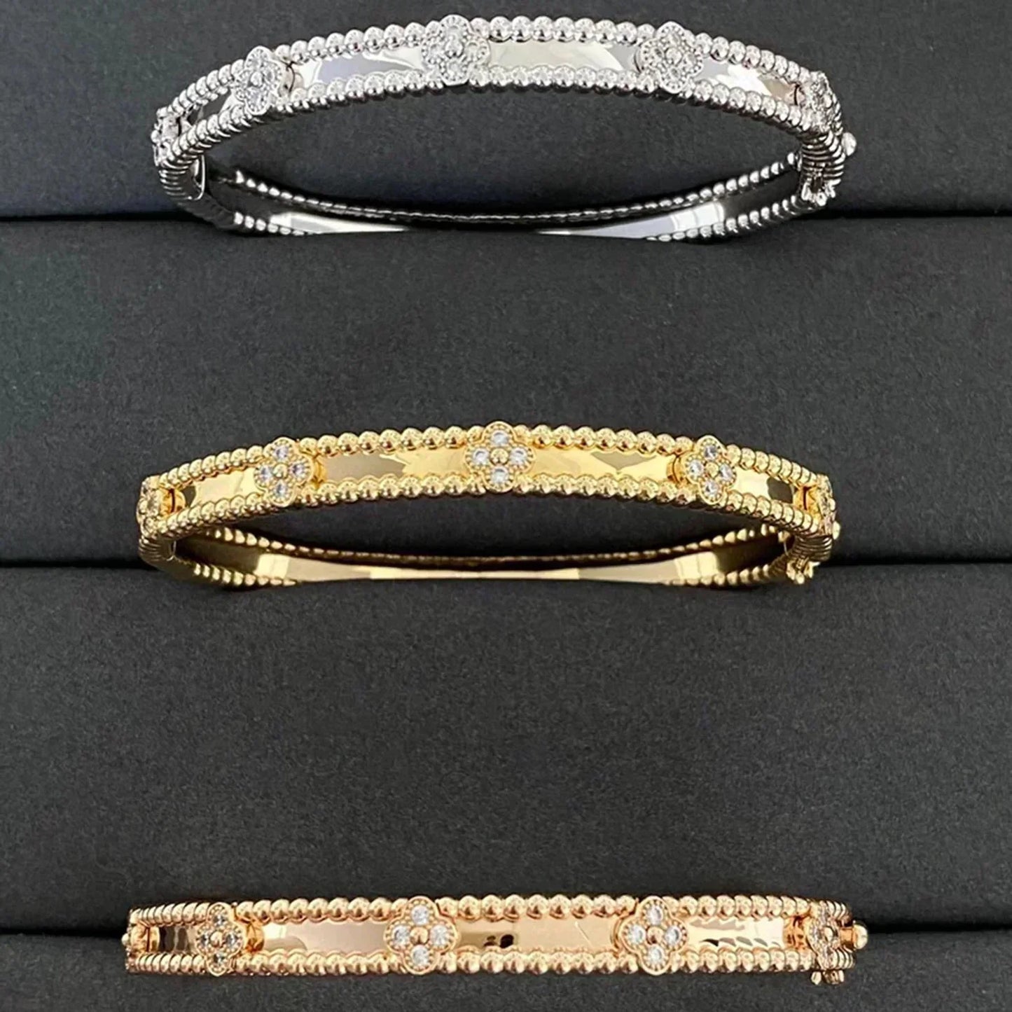 [Renovia Jewelry]CLOVER BRACELET 4MM DIAMONDS