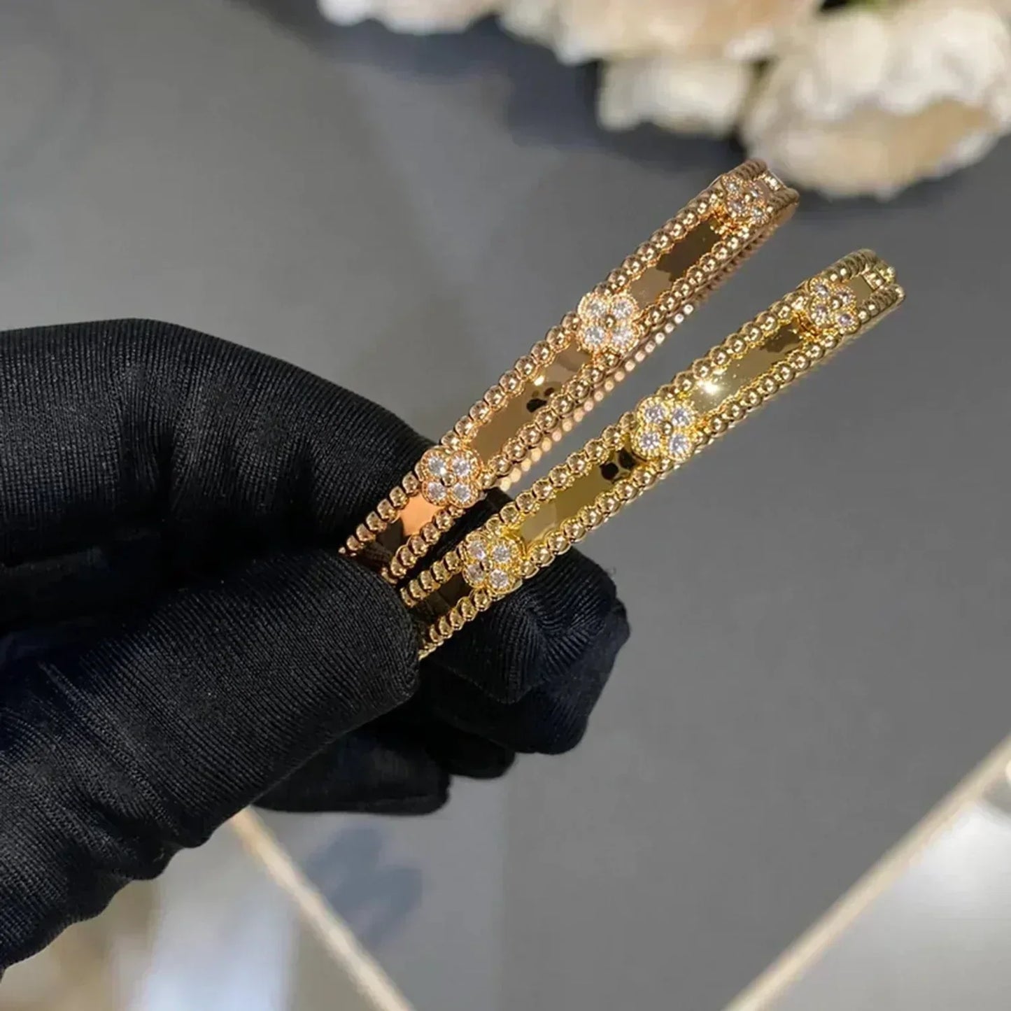 [Renovia Jewelry]CLOVER BRACELET 4MM DIAMONDS