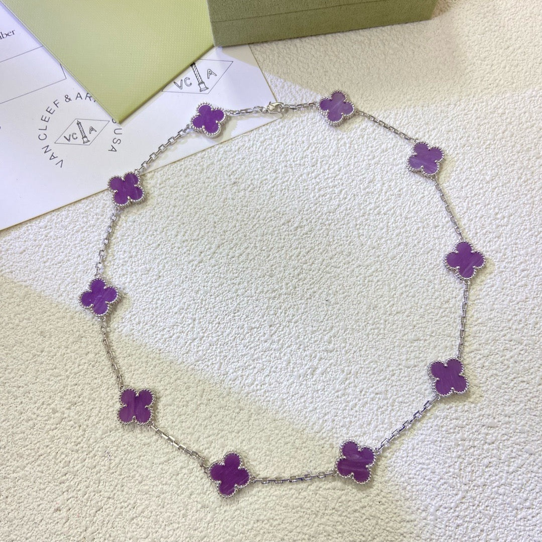 [Renovia Jewelry Jewelry]CLOVER 10 MOTIFS  PURPLE VIOLET  NECKLACE