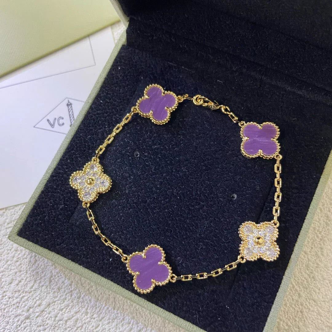 [Renovia Jewelry] CLOVER 5 MOTIF VIOLET BRACELET COLLECTION
