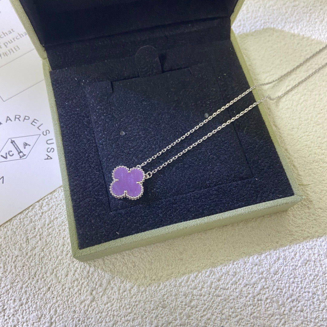 [Renovia Jewelry Jewelry]CLOVER 15MM  PURPLE VIOLET NECKLACE
