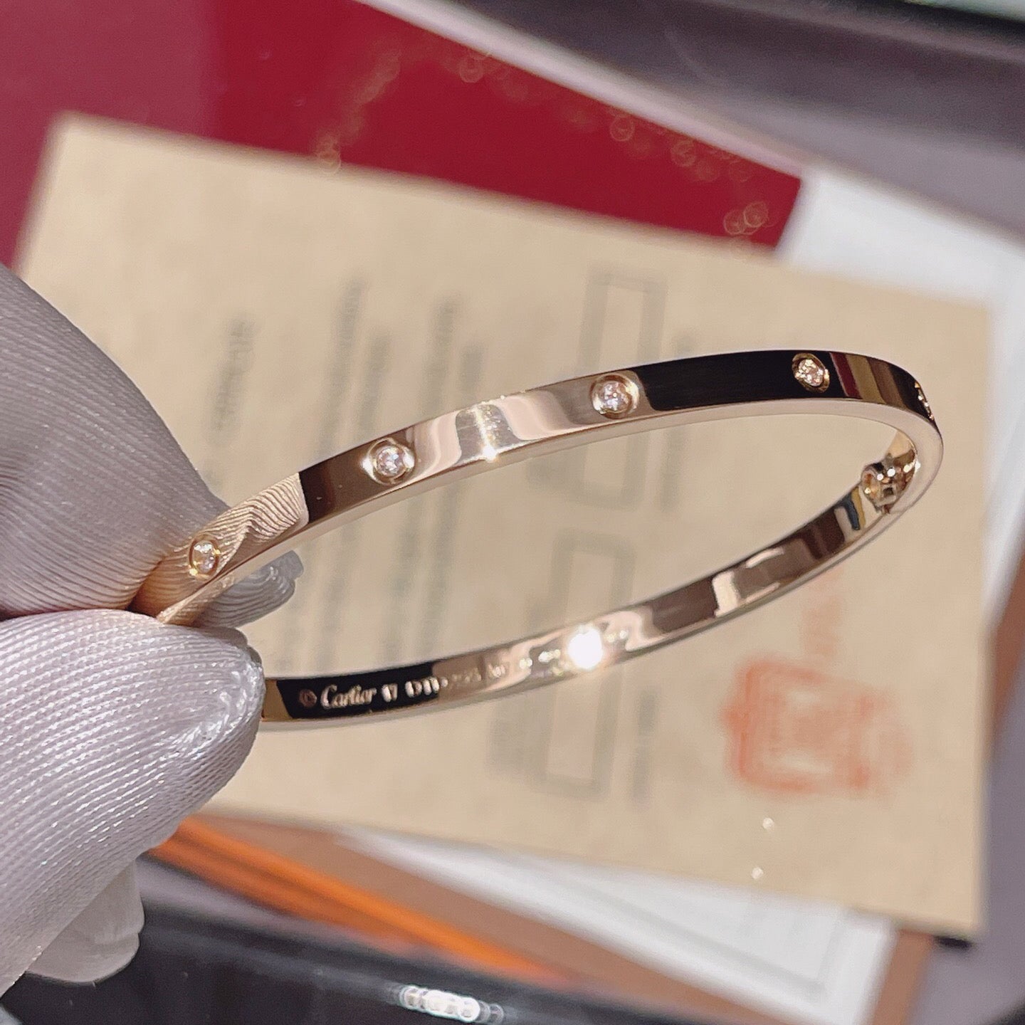 [Renovia Jewelry]LOVE BRACELET 3.65MM 10 DIAMONDS
