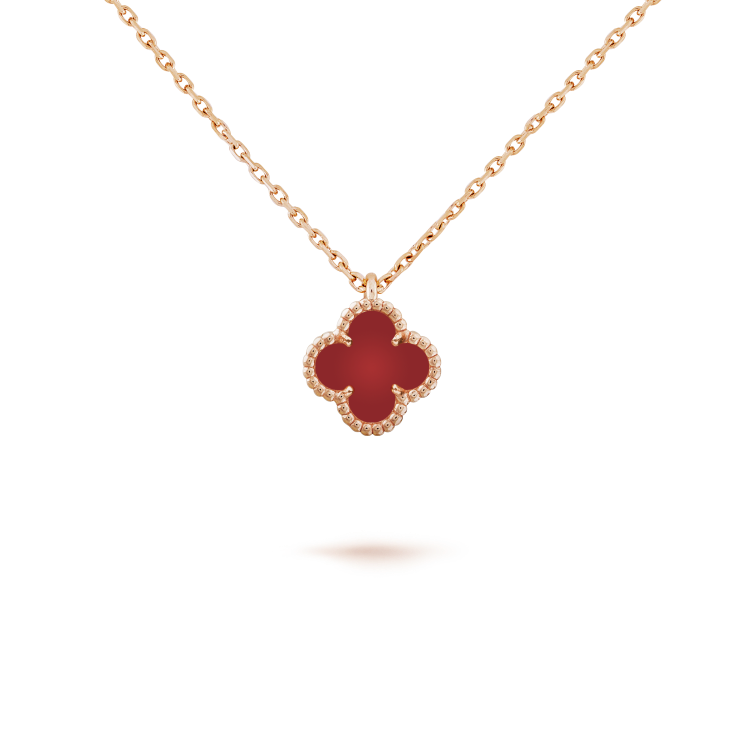 [Renovia Jewelry]CLOVER MINI 9.5MM WHITE CARNELIANS NECKLACE