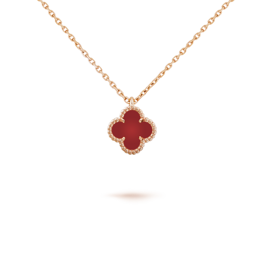 [Renovia Jewelry]CLOVER MINI 9.5MM WHITE CARNELIANS NECKLACE