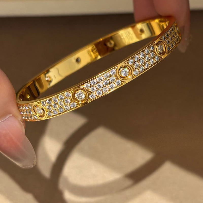 [Renovia Jewelry]LOVE BRACELET 6.1MM DIAMOND-PAVED 10 BIG DIAMONDS